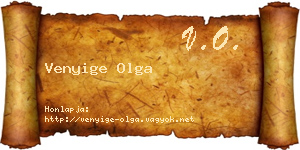 Venyige Olga névjegykártya